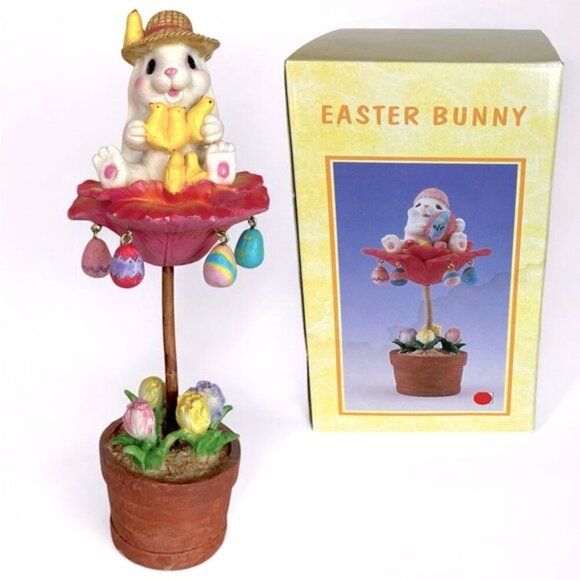 Cracker Barrel Easter Bunny Vintage Figure Incredible Details Chicks Easter Eggs - Picture 2 of 16